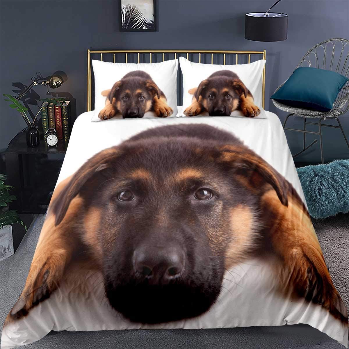 Amazon.com: Feelyou Puppy Comforter Cover Set 3D Dog ...