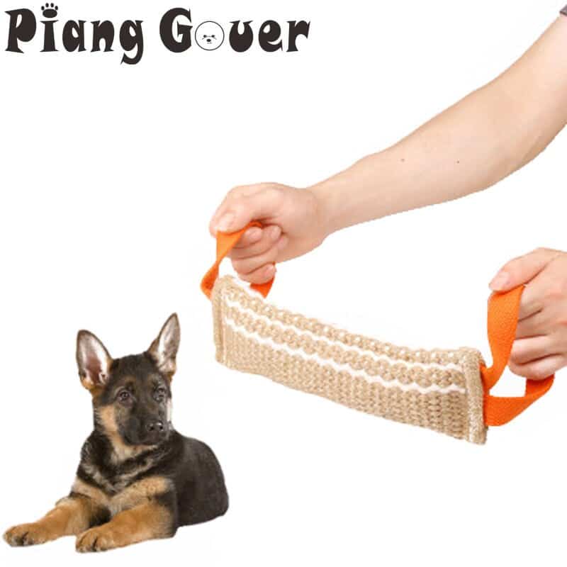 Durable Dog Training Bite Tug Toy Linen Chew Dog Interactive Pet Toy ...