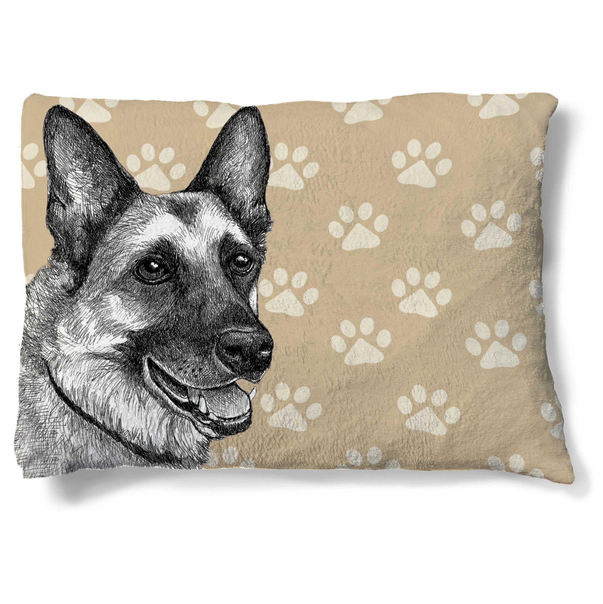 German Shepherd Sketch Dog Bed