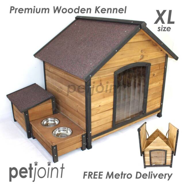 German Shepherd XL Timber Wood Puppy Dog Kennel Bulldog Free Post