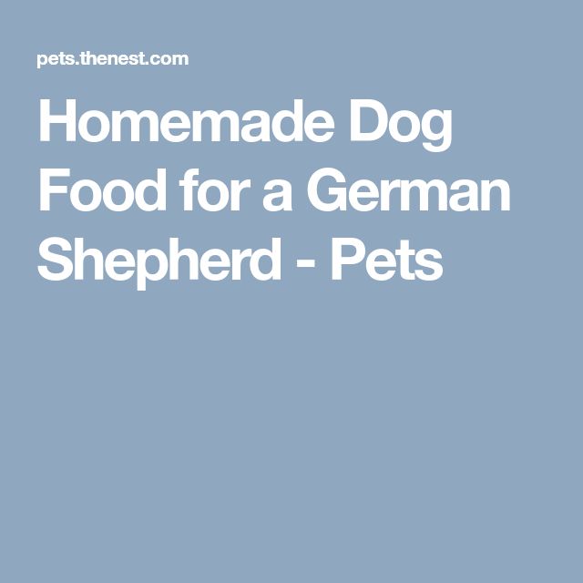 Homemade Dog Food for a German Shepherd