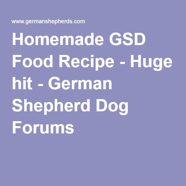 Homemade GSD Food Recipe